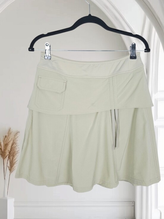 Athleta Dresses & Skirts - Athleta Wherever Skort Mini Skirt Beige Athletic Running Gym Golf Size 4